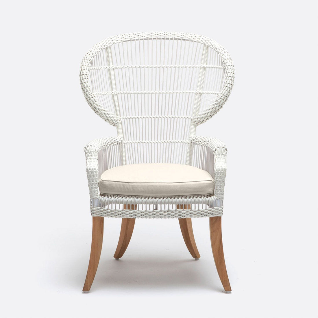 Made Goods Aurora Woven Wingback Outdoor Dining Chair in Volta Fabric