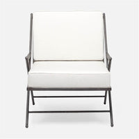 Made Goods Balta Metal XL Outdoor Lounge Chair, Garonne Marine Leather