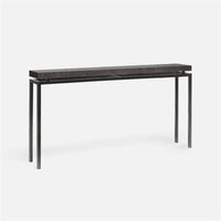 Made Goods Benjamin Floating Leg Console Table in Faux Linen Top
