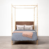 Made Goods Brennan Tall Textured Canopy Bed in Volta Fabric