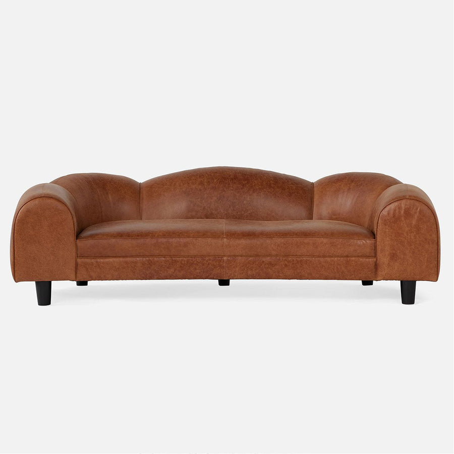 Made Goods Caldwell Scalloped Leather Sofa, Clyde Fabric