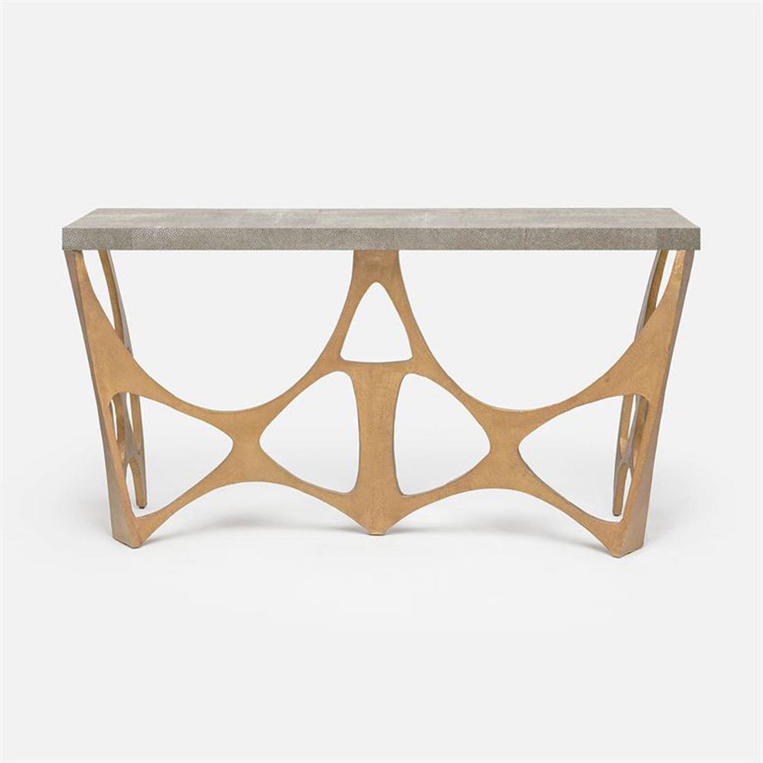 Made Goods Calloway Modernist Faux Shagreen Top Console Table