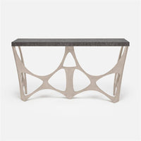 Made Goods Calloway Modernist Faux Linen Top Console Table