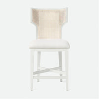 Made Goods Carleen Wingback Cane Counter Stool in Volta Fabric