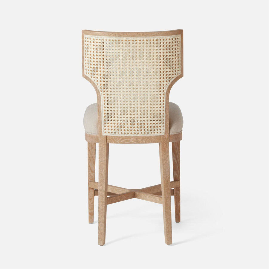 Made Goods Carleen Wingback Cane Counter Stool in Mondego Cotton Jute