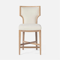 Made Goods Carleen Wingback Counter Stool in Mondego Cotton Jute