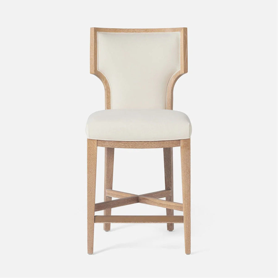 Made Goods Carleen Wingback Counter Stool in Pagua Fabric
