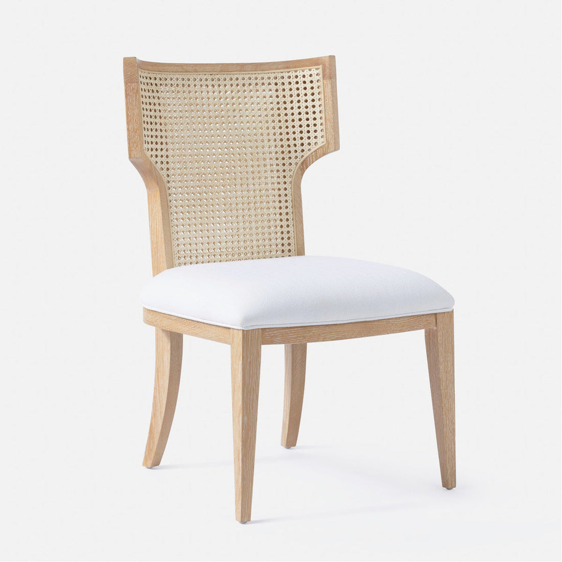 Made Goods Carleen Wingback Cane Dining Chair in Clyde Fabric