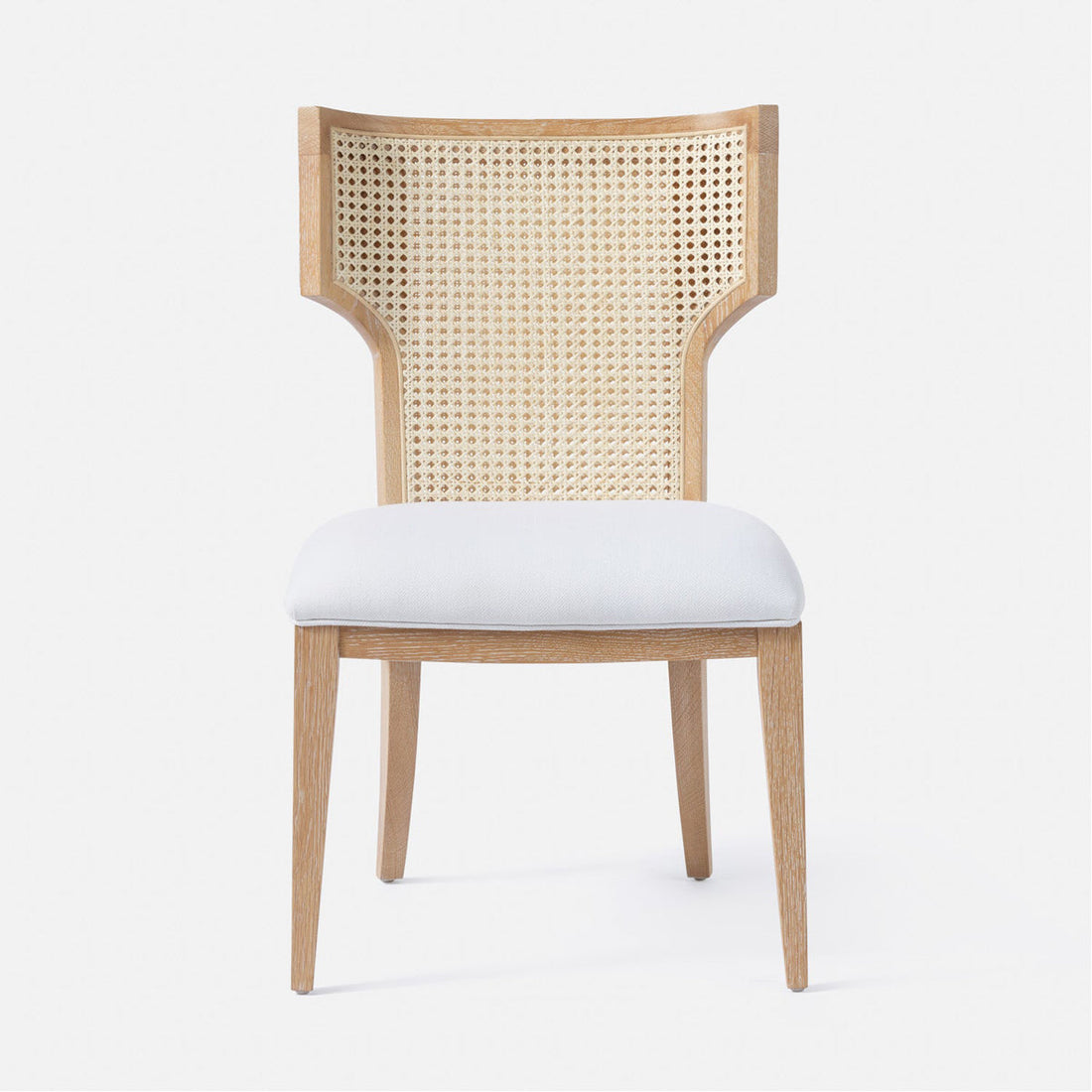 Made Goods Carleen Wingback Cane Dining Chair in Clyde Fabric