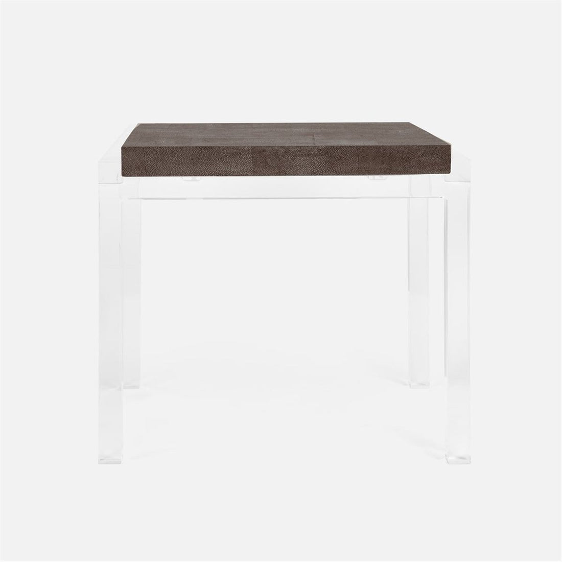 Made Goods Cassian Acrylic Side Table in Realistic Faux Shagreen