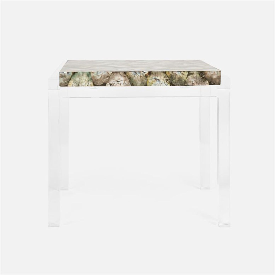 Made Goods Cassian Acrylic Side Table in Shell