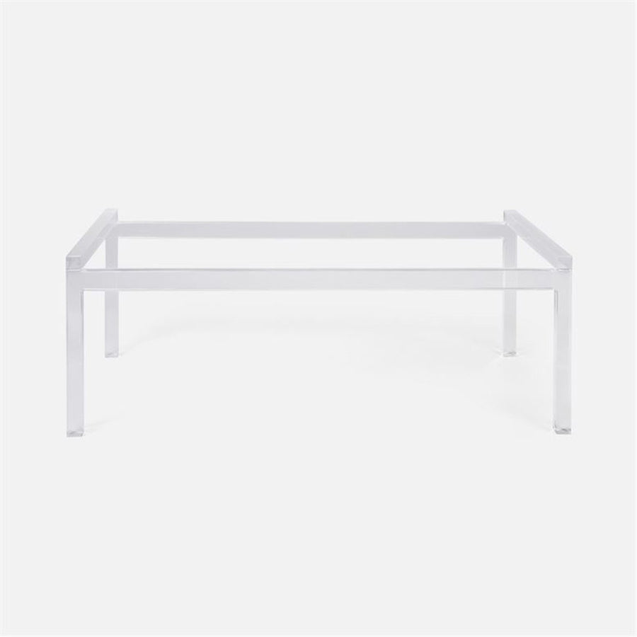 Made Goods Cassian Acrylic Coffee Table with Charcoal Faux Linen Top