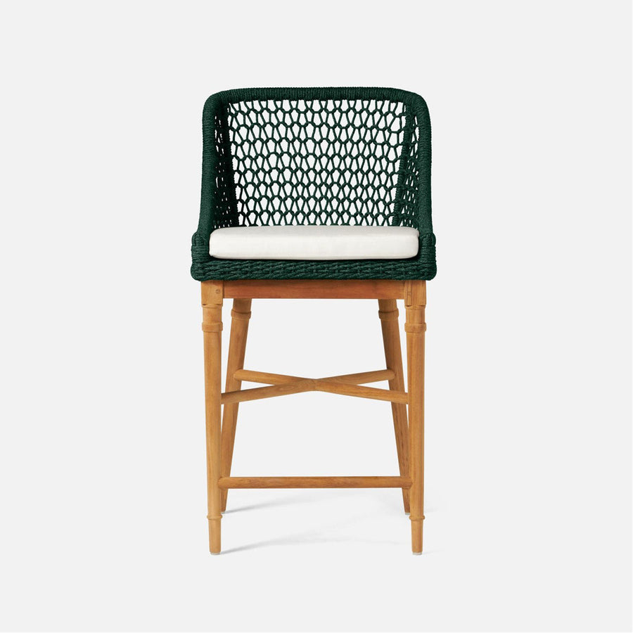 Made Goods Chadwick Woven Rope Outdoor Counter Stool in Havel Velvet