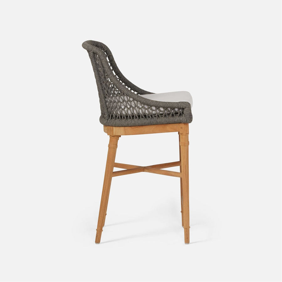 Made Goods Chadwick Woven Rope Outdoor Counter Stool in Alsek Fabric