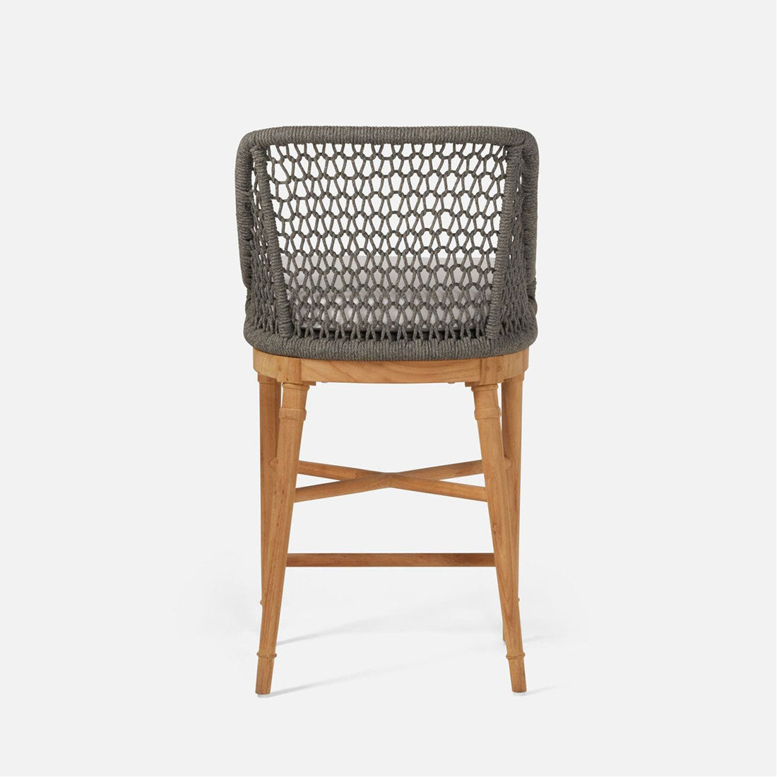Made Goods Chadwick Woven Rope Outdoor Counter Stool in Pagua Fabric