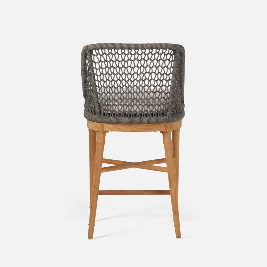 Made Goods Chadwick Woven Rope Outdoor Counter Stool in Garonne Leather