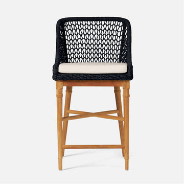Made Goods Chadwick Woven Rope Outdoor Counter Stool in Weser Fabric