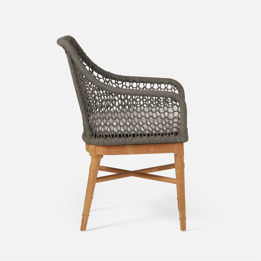 Made Goods Chadwick Woven Rope Outdoor Arm Chair in Havel Velvet
