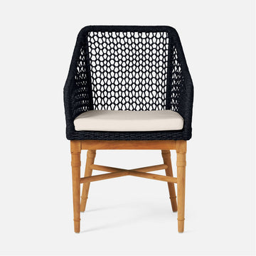 Made Goods Chadwick Woven Rope Outdoor Arm Chair in Garonne Leather