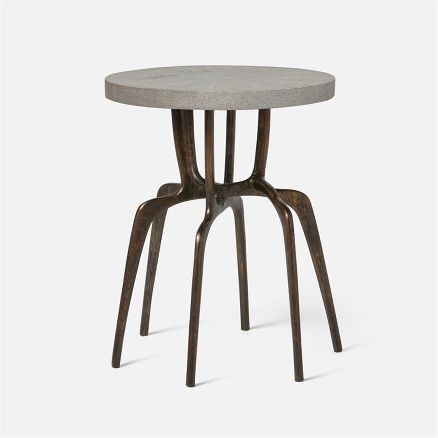 Made Goods Cyrano Metal Accent Table in Faux Shagreen