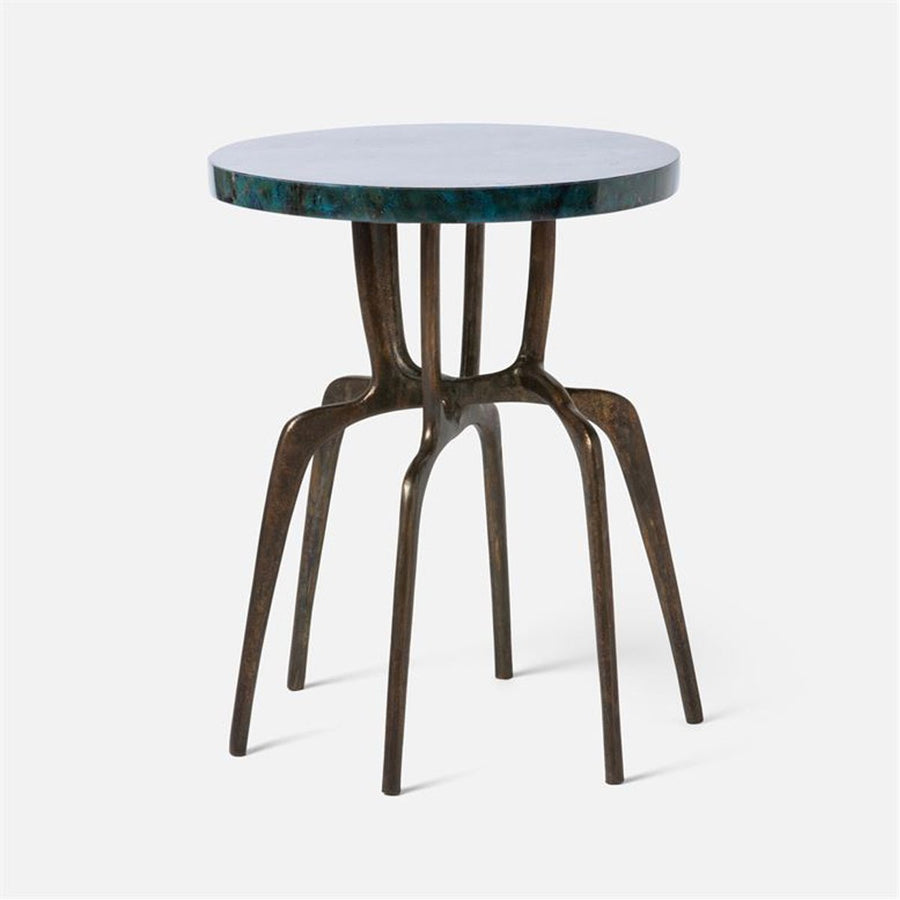 Made Goods Cyrano Metal Accent Table in Shell