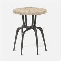 Made Goods Cyrano Metal Accent Table in Faux Canvas
