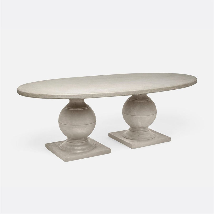 Made Goods Cyril Concrete Oval Outdoor Dining Table in Stone