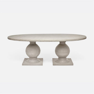Made Goods Cyril Concrete Oval Outdoor Dining Table in Stone