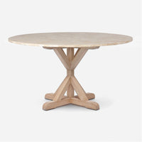 Made Goods Dane Round Farm Dining Table in Stone