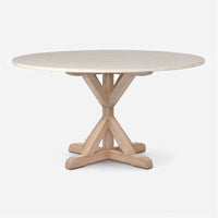 Made Goods Dane Round Farm Dining Table in Stone