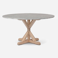 Made Goods Dane Round Farm Dining Table in Stone