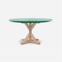 Made Goods Dane Round Farm Dining Table in Emerald Shell