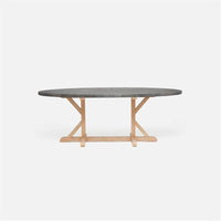 Made Goods Dane Oval Farm Dining Table in Zinc Metal