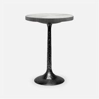 Made Goods Delancy Bistro Side Table in Faux Shagreen
