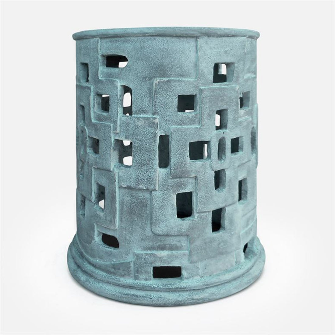 Made Goods Edan Concrete Outdoor Stool with Square Cutouts