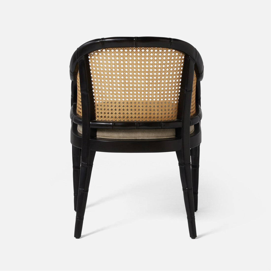 Made Goods Elena Cane-Back Barrel Dining Chair in Black