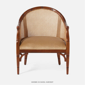 Made Goods Elena Cane-Back Barrel Lounge Chair in Brown