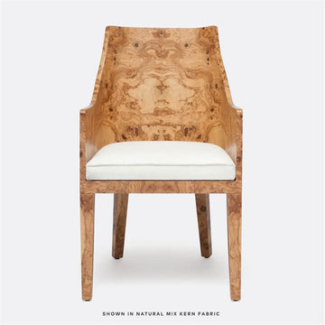 Made Goods Everett Olive Ash Veneer Arm Chair in Rhone Navy Leather