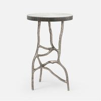 Made Goods Genevier Brass Side Table in Realistic Faux Shagreen