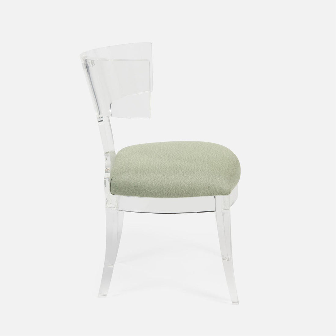 Made Goods Gibson Acrylic Wingback Dining Chair in Lambro Boucle