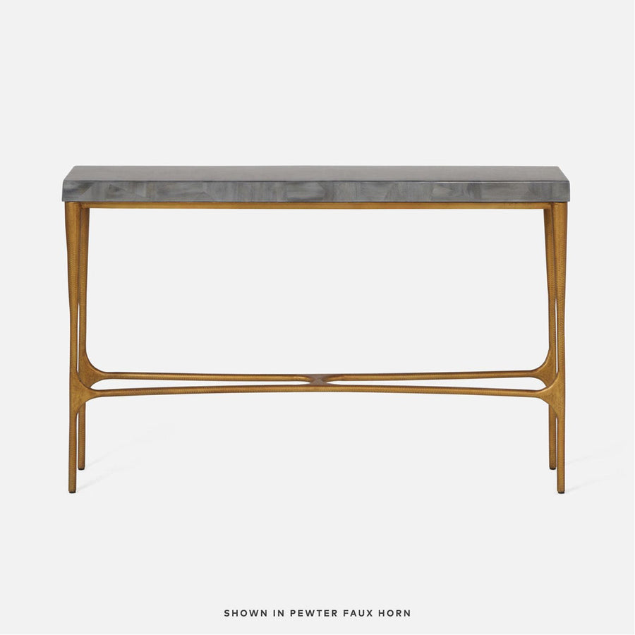 Made Goods Giordano Sculptural Console Table in Petrified Wood