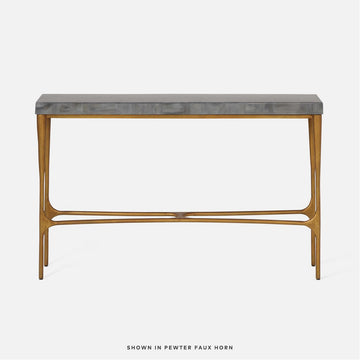 Made Goods Giordano Sculptural Console Table in Beige Crystal Stone