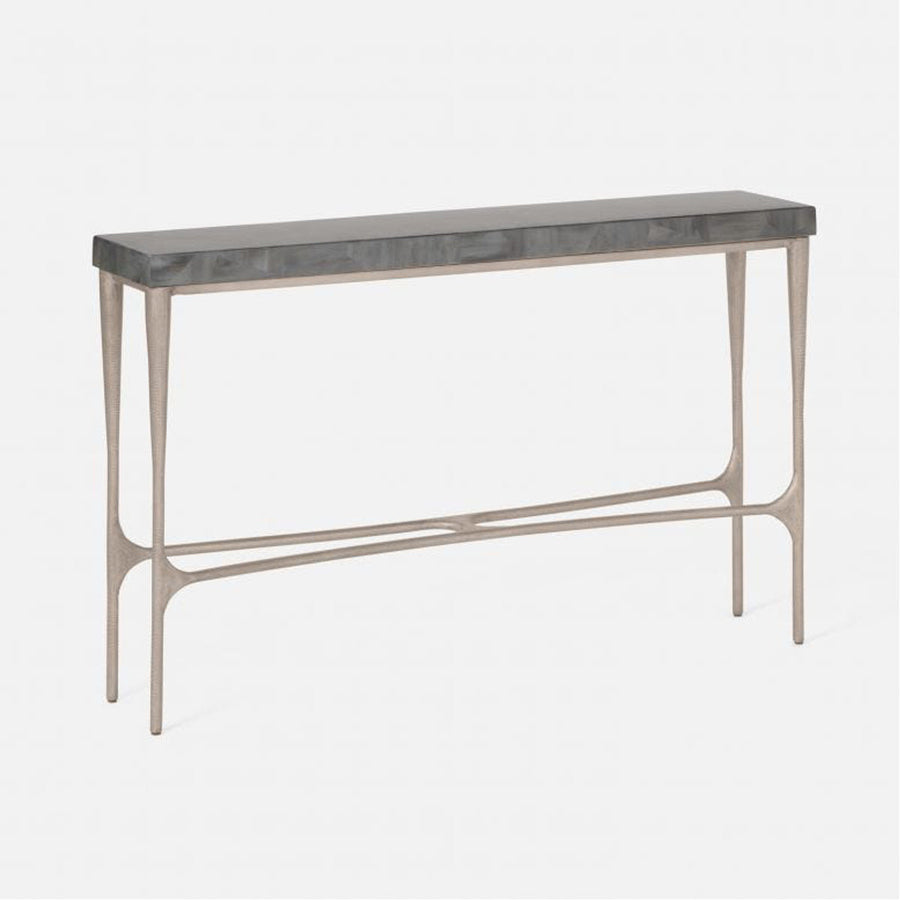 Made Goods Giordano Sculptural Console Table in Petrified Wood