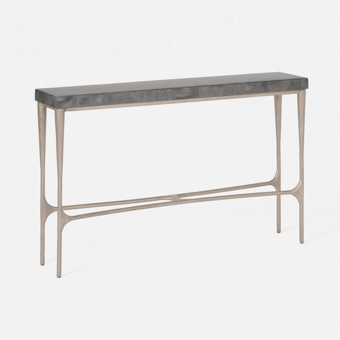 Made Goods Giordano Sculptural Console Table in Silver Mop Shell