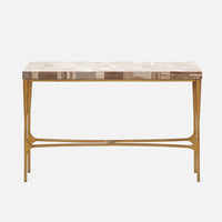 Made Goods Giordano Sculptural Console Table in Faux Linen