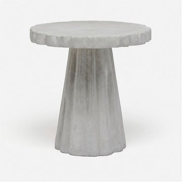 Made Goods Grady Scalloped Concrete Outdoor Side Table