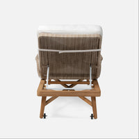 Made Goods Hendrick Teak Outdoor Chaise Lounge in Volta Fabric