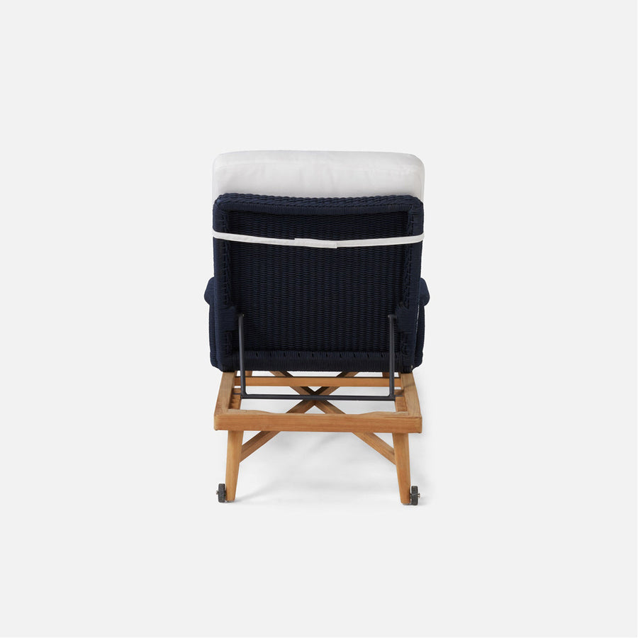Made Goods Hendrick Teak Outdoor Chaise Lounge in Alsek Fabric