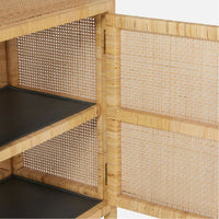 Made Goods Isla Woven Rattan Bookcase with Hutch