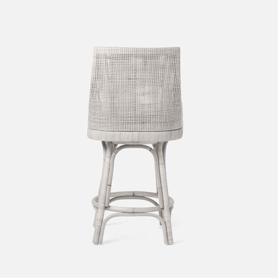 Made Goods Isla Woven Rattan Counter Stool in Weser Fabric